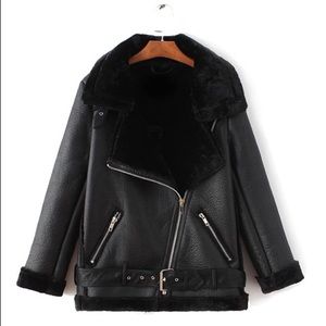 Faux Fur and Leather Jacket